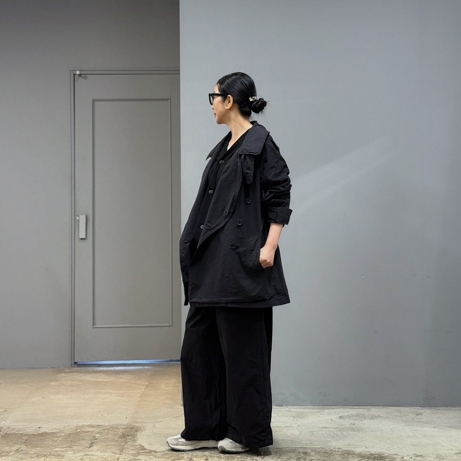 HTS LIGHT WEIGHT COTTON OVERDYED DOUBLE OVER COAT | PLEASE