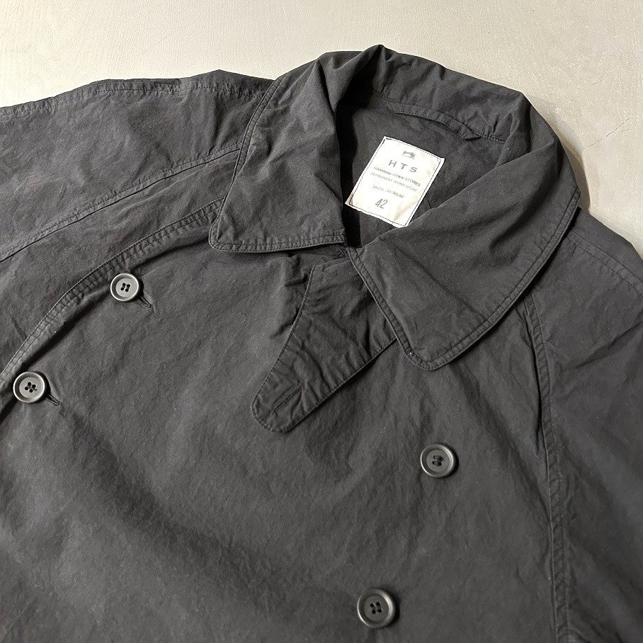 HTS LIGHT WEIGHT COTTON OVERDYED DOUBLE OVER COAT | PLEASE