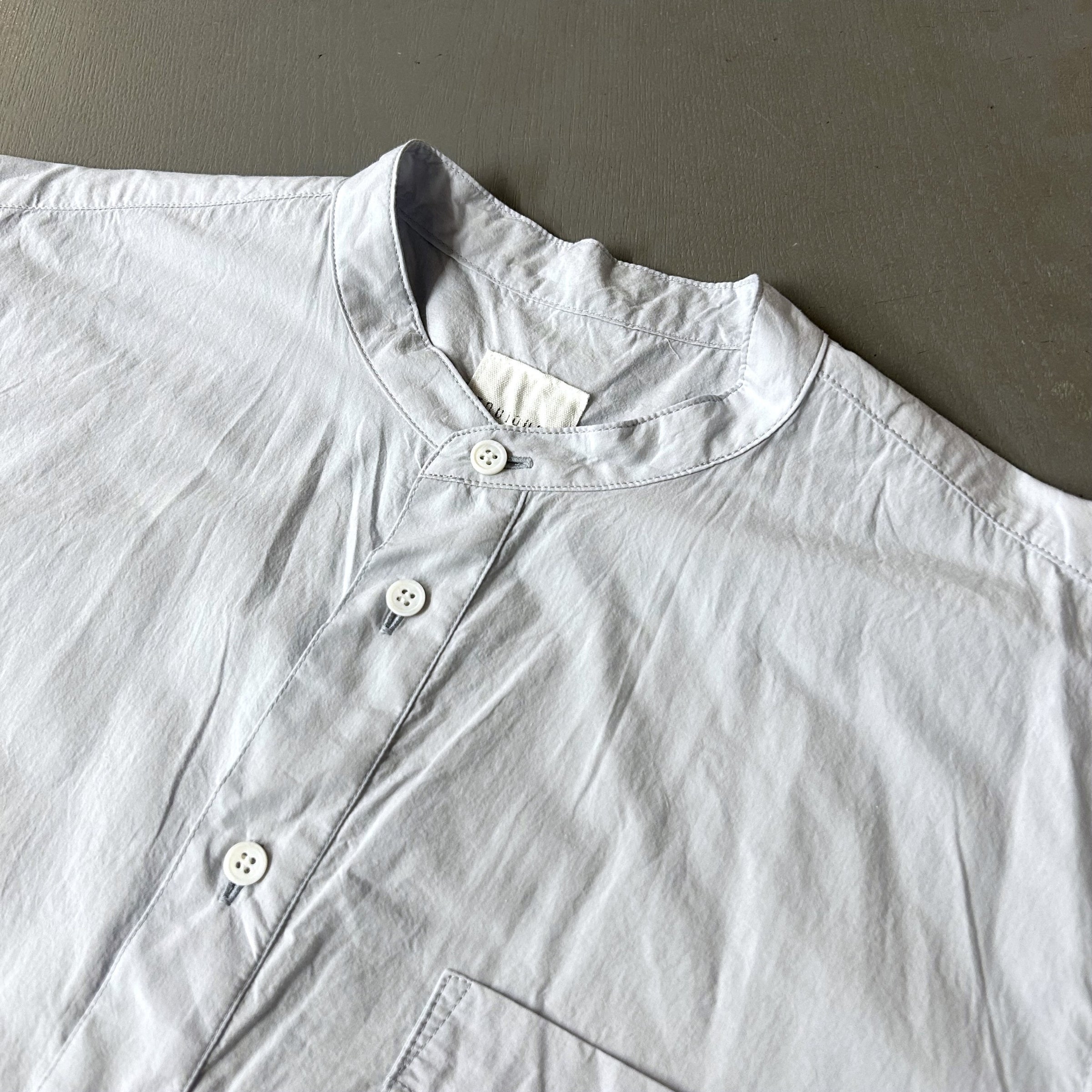 TOUJOURS Classic Band Collar Shirt | PLEASE