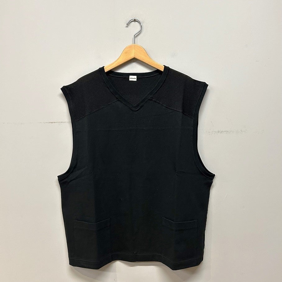 ハルchimala COTTON FINE MESH VEST ブラック chimala JACQUARD KNIT VEST | PLEASE