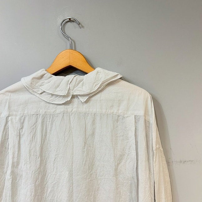 TOUJOURS Ruffle Collar Baggy Shirt | PLEASE