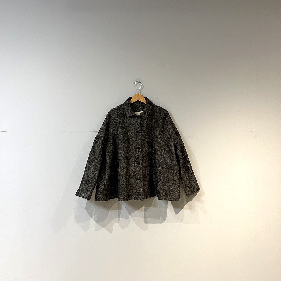 apuntob グレージャケット apuntob Jacket plain cotton and linen | PLEASE
