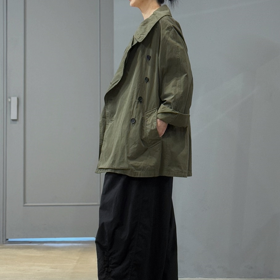 HTS LIGHT WEIGHT COTTON OVERDYED DOUBLE OVER COAT | PLEASE