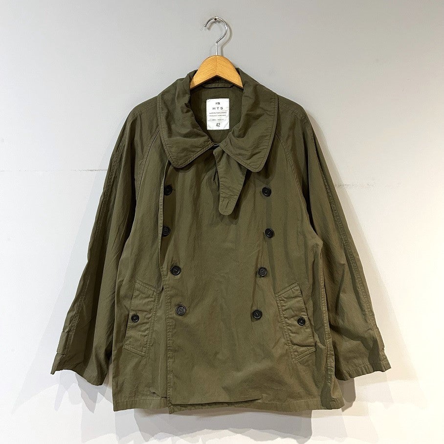 HTS LIGHT WEIGHT COTTON OVERDYED DOUBLE OVER COAT | PLEASE