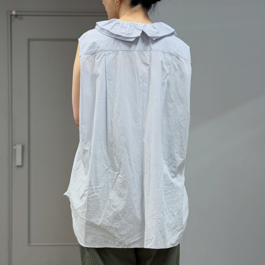 TOUJOURS Ruffle Collar Sleeveless/Shirt | PLEASE