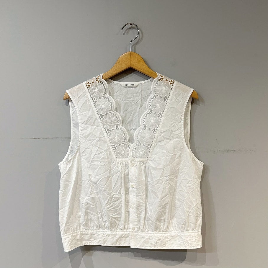 toujours レースジレ TOUJOURS Lace Gilet | PLEASE