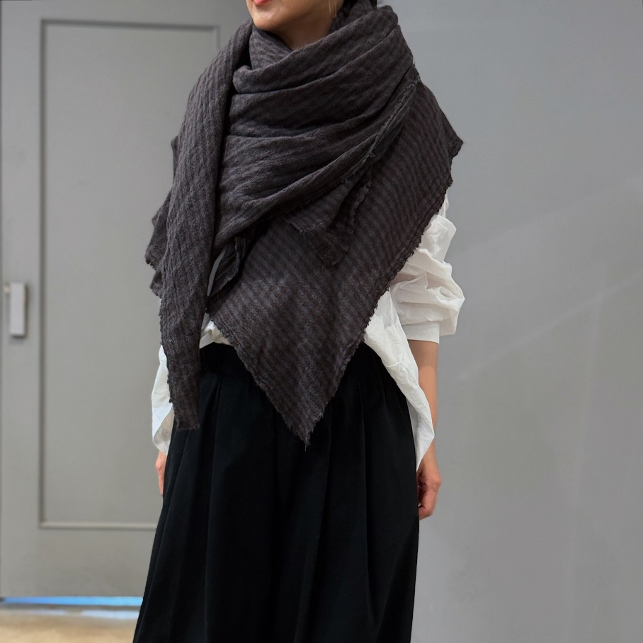 新品未使用 a.b アプントビー カシミヤ CHECK SCARF (BIG) apuntob Scarf tartan cashmere | PLEASE