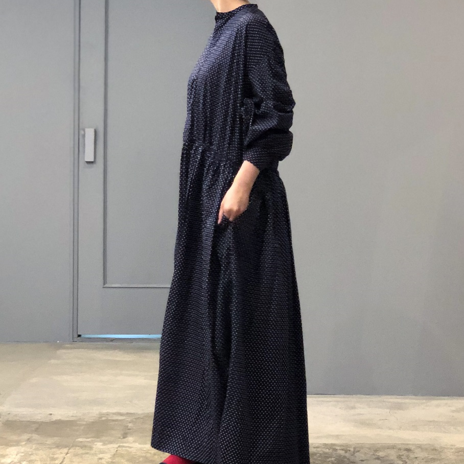 TOUJOURS （トゥジュー）Classic Gathered Dress Toujours - Short Sleeve Classic Gathered Dress Blue - Rendez