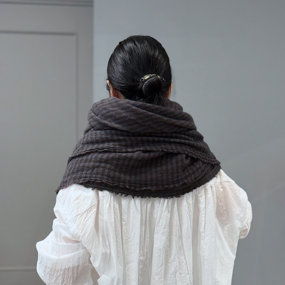 新品未使用【apuntob】　Scarf Towel vichy linen 新品未使用【apuntob】 Scarf Towel vichy linen