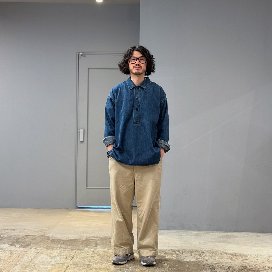 chimala US NAVY DENIM WORK SHIRT | PLEASE