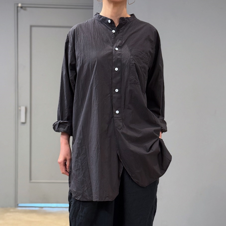 TOUJOURS Classic Band Collar Shirt | PLEASE