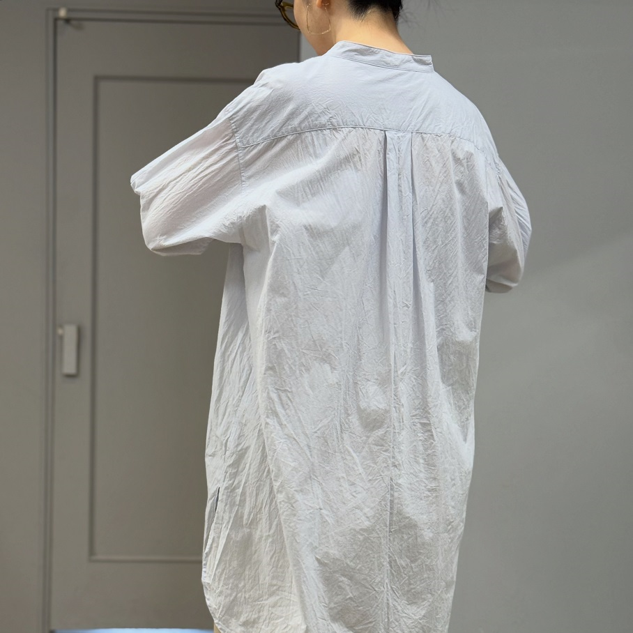 TOUJOURS Classic Band Collar Shirt | PLEASE
