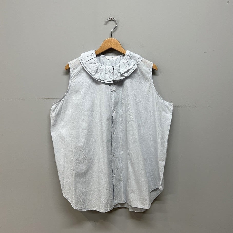 TOUJOURS Ruffle Collar Sleeveless/Shirt | PLEASE